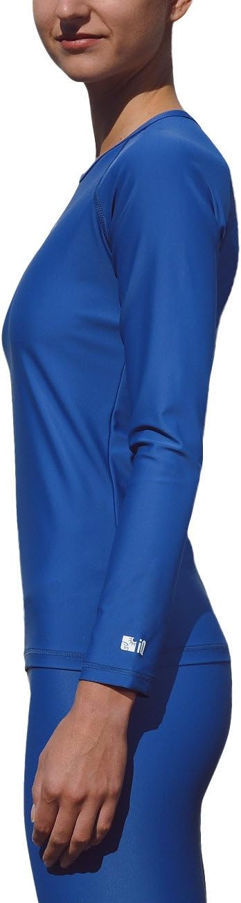 Elastisches UV Langarmshirt Damen Wassersport und Strand S Blau (Navy), S Blau (Navy)