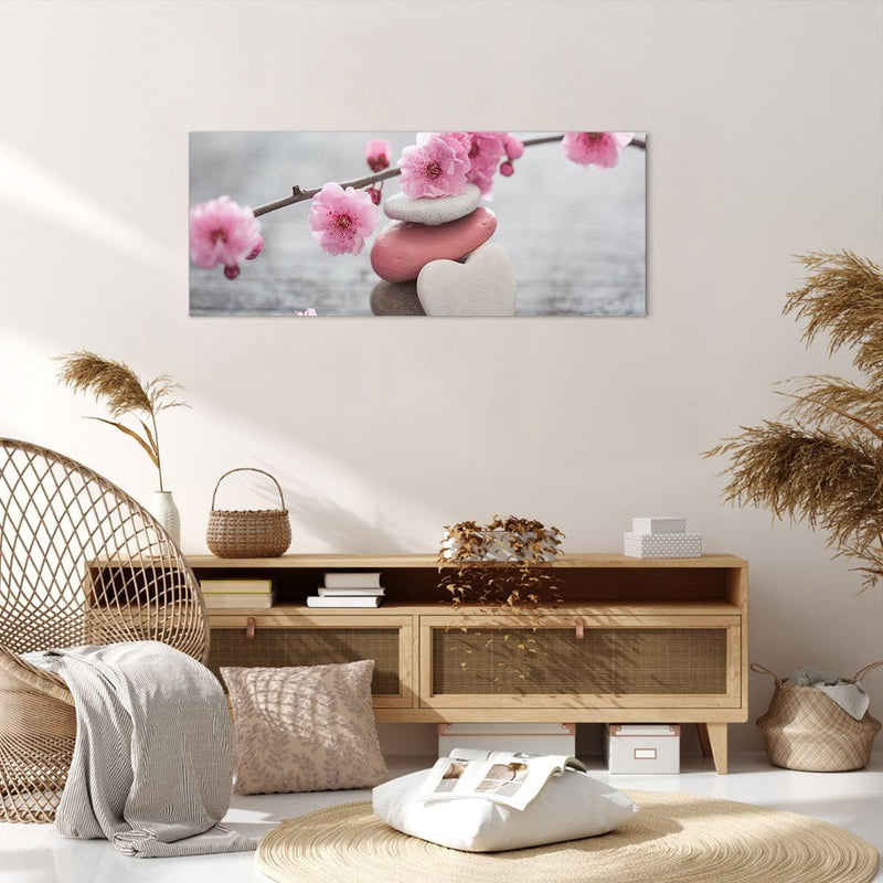 Wandbilder Dekoration Wohnzimmer Yoga weiblich Blume Gesundheit Panorama Bilder auf Leinwand 120x50c