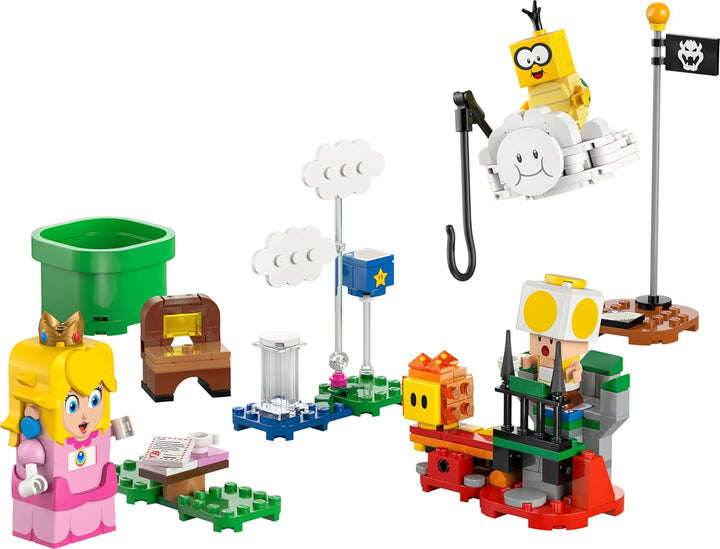 LEGO Super Mario Abenteuer mit der interaktiven Peach, Spielset für Kinder mit gelbem Toad, Nintendo