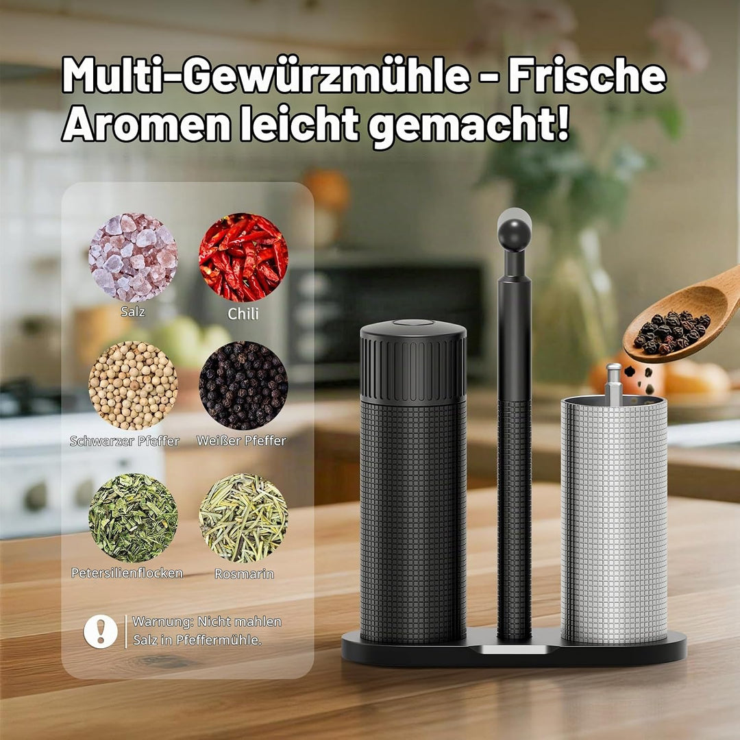 Luvan Professionelles Salz und Pfeffermühle,Robuste Manuelle Pfeffer Salz Mühlenset aus Aluminiumleg