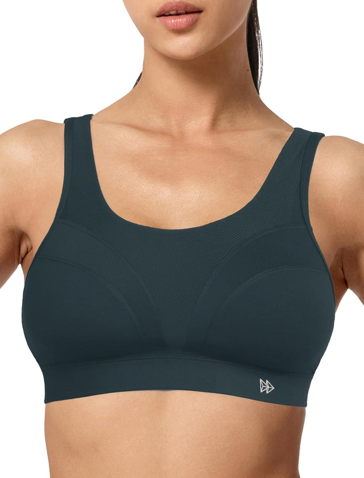 Yvette Sport BH Starker Halt Verstellbar Träger Rückenfrei Gepolstert Fitness Lauf Joggen Bustier Gr