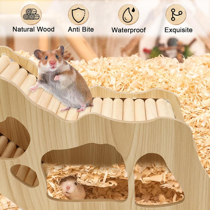 WPPQWP Hamster Haus aus Holz, Hamster Tunnel, Hamster Zubehör, Watchbox Hamster, Hamster Versteck fü