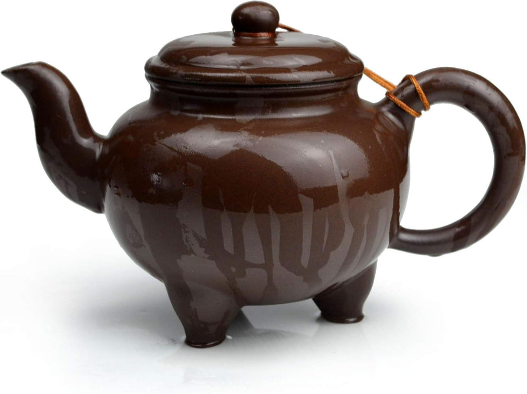 Teekanne Chinesischer Gongfu-Tee, 600 ml, Zisha-Ton, klassisches Dreibein-Topf, Zini für losen Tee