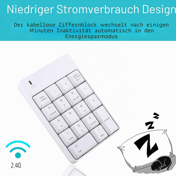 Cuifati 2.4G Wireless USB Ziffernblock Ziffernblock Nr. 18 Tasten Laptop PC Neue, Leichtgewichtige k