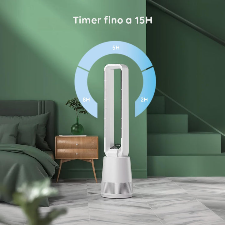 Avilia - Leiser Turmventilator mit Fernbedienung und LED-Display, 3 Geschwindigkeiten, Timer und Osz