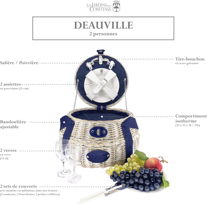 Les Jardins de la Comtesse - Picknickkorb aus Weide Deauville – für 2 Personen