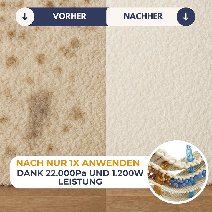 ALBATROS Hydro 7500 Waschsauger + 2L Reiniger – XXL Polsterreiniger Teppichreiniger Nasssauger – 120