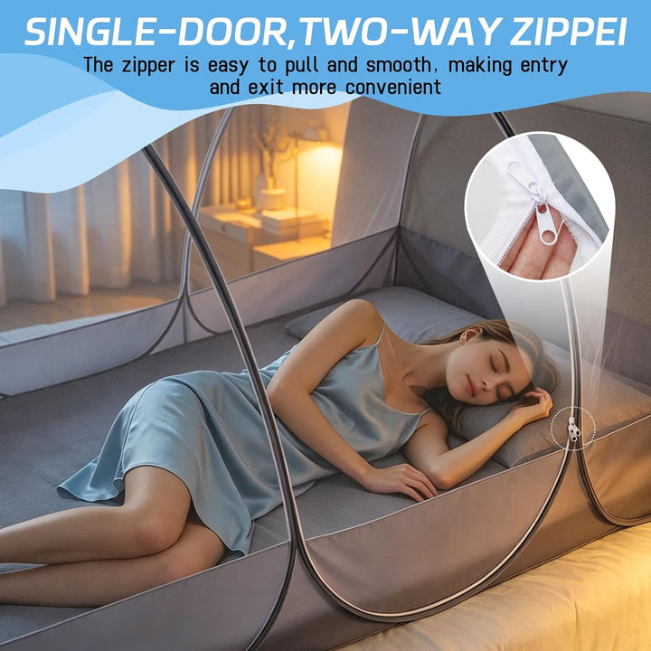 LIROPAU Moskitonetz Pop Up 190x90x90cm, Tragbares Campingzelt mit Reissverschluss für Zuhause, Reise