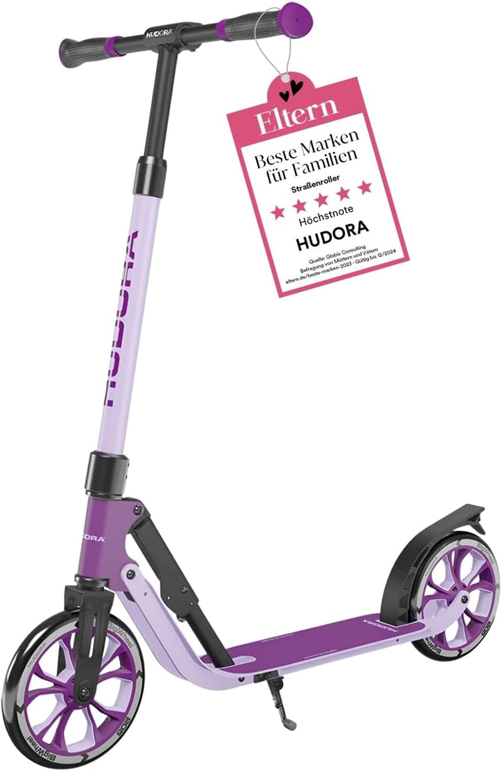 HUDORA BigWheel Style 230 Scooter - Stabiler Aluminium-Roller mit grosser Trittfläche - Höhenverstel