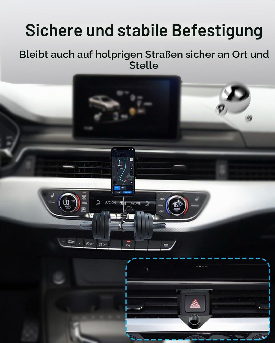 Handyhalterung Auto für Audi A4 B9 A5 F5 2017-2024 mit N52 Starker Magnet 360 Grad einstellbares für