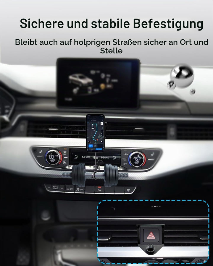 Handyhalterung Auto für Audi A4 B9 A5 F5 2017-2024 mit N52 Starker Magnet 360 Grad einstellbares für