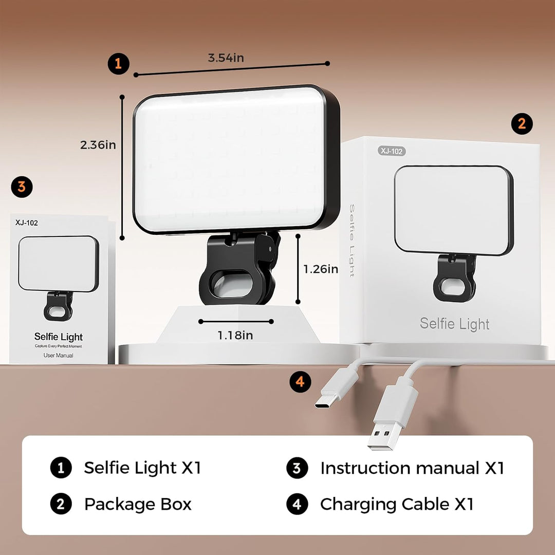 Selfie licht,3000K-6500K 3 Lichtmodi Handylicht mit,Handy licht.2000mAh wiederaufladbares LED Videol