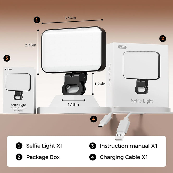 Selfie licht,3000K-6500K 3 Lichtmodi Handylicht mit,Handy licht.2000mAh wiederaufladbares LED Videol