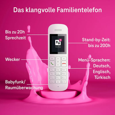 Telekom Telefon schnurlos Sinus A12 mit Anrufbeantworter I Festnetztelefon mit grossem Farbdisplay,