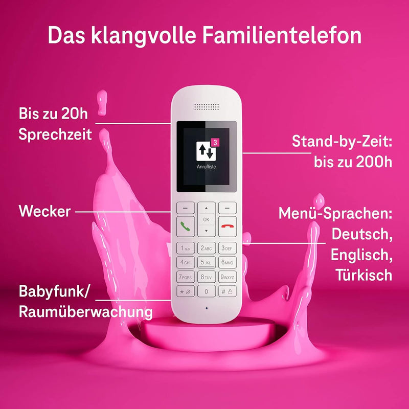 Telekom Telefon schnurlos Sinus A12 mit Anrufbeantworter I Festnetztelefon mit grossem Farbdisplay,