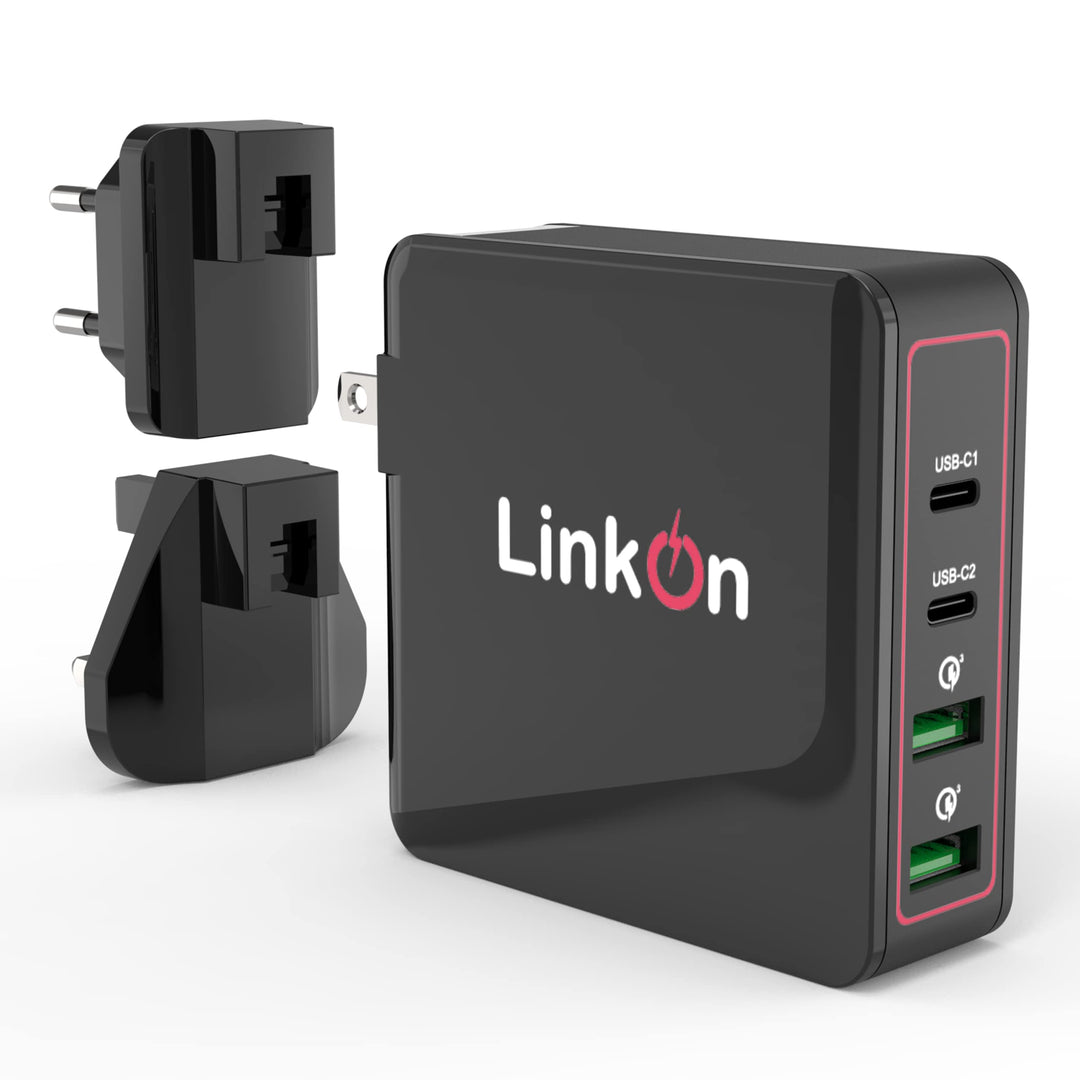 LinkOn Ganius 166W (136W Zertifiziert) Ladegerät GaN Tech Netzteil 100W USB-C PD3.0 PPS und 18W USB-