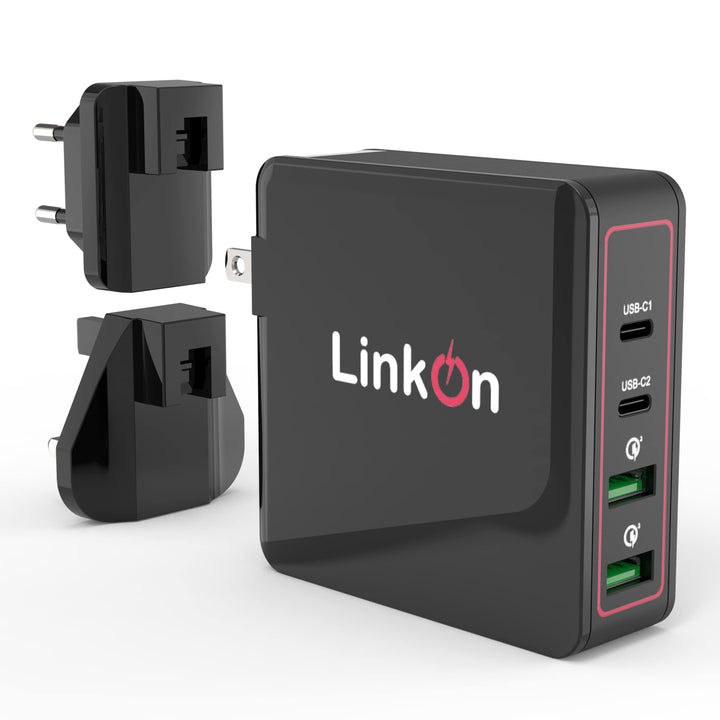LinkOn Ganius 166W (136W Zertifiziert) Ladegerät GaN Tech Netzteil 100W USB-C PD3.0 PPS und 18W USB-