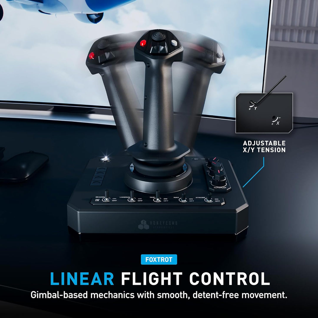 Honeycomb Foxtrot Aviation Stick - Flight Stick für Flugsimulation, Premium-Gimbal-Mechanismus, 16-b