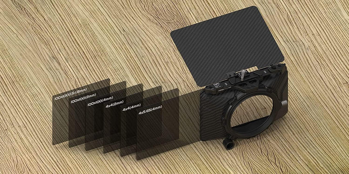 FOTGA Mini Matte Box Leicht Clamp-On Mattebox mit Carbon Fiber Top Flag für Spiegellose DSLR Kamera
