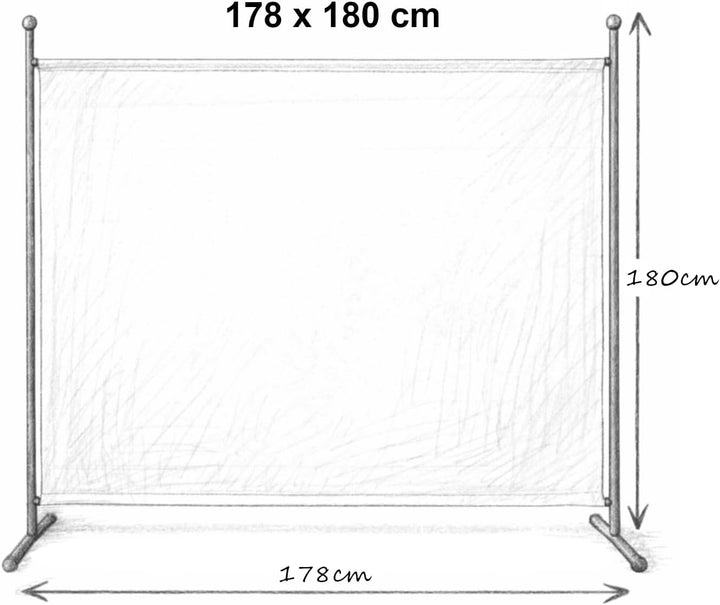 QUICK STAR Paravent 180 x 178 cm Stoff Raumteiler Gross Garten Stellwand Trennwand Balkon Sichtschut