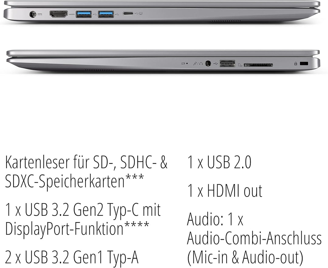 MEDION S17405 43,9 cm (17,3 Zoll) Full HD Laptop (Intel Core i3-1115G4, 512GB PCIe SSD, 8GB DDR4 RAM