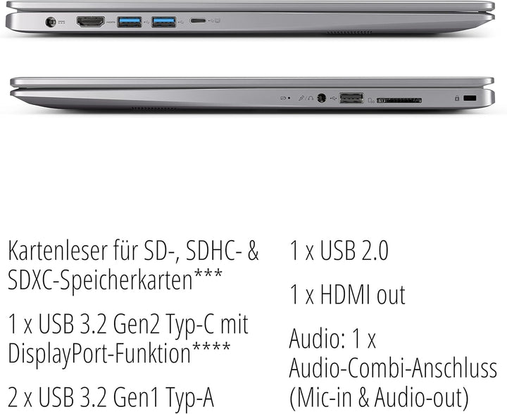 MEDION S17405 43,9 cm (17,3 Zoll) Full HD Laptop (Intel Core i3-1115G4, 512GB PCIe SSD, 8GB DDR4 RAM