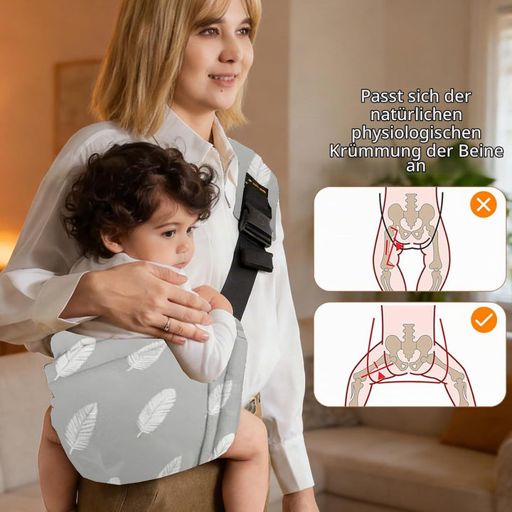 LUKIUP Tragetuch Neugeboren, Verstellbare Hüfttrage, Babytrage Seitlich, Ergonomische Tragetuch Neug