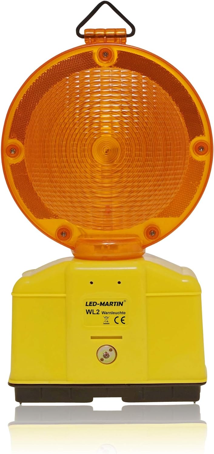 LED-MARTIN® 2er Sparset Warnleuchte - gelb - automatische TAG/Nachtschaltung - Blinklicht - Warnleuc