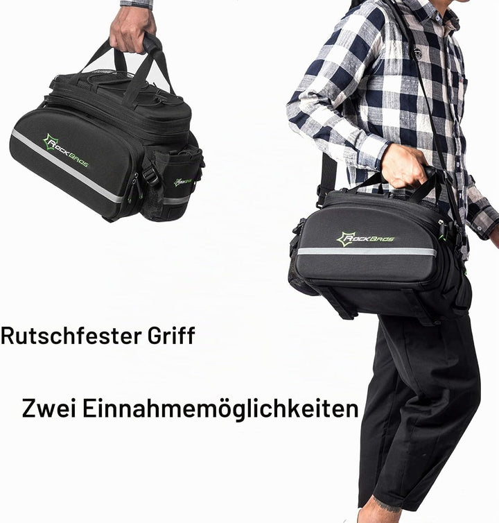 ROCKBROS Fahrrad Gepäckträgertasche wasserdichte Fahrradtasche für Gepäckträger mit Regenschutz 17-3
