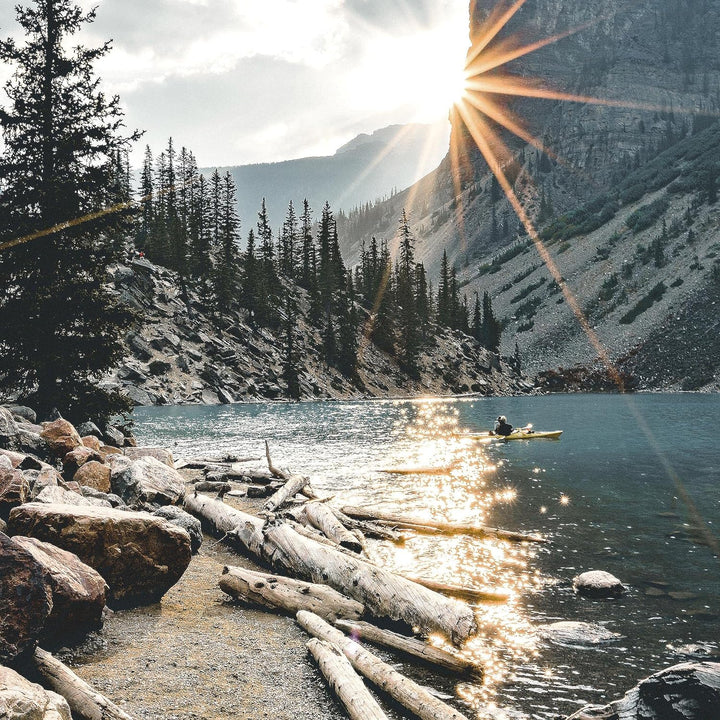 Novart Bilder Set - AUFHÄNGFERTIG - KEIN EXTRA RAHMEN BENÖTIGT - See Berge Landschaft Modern Natur -