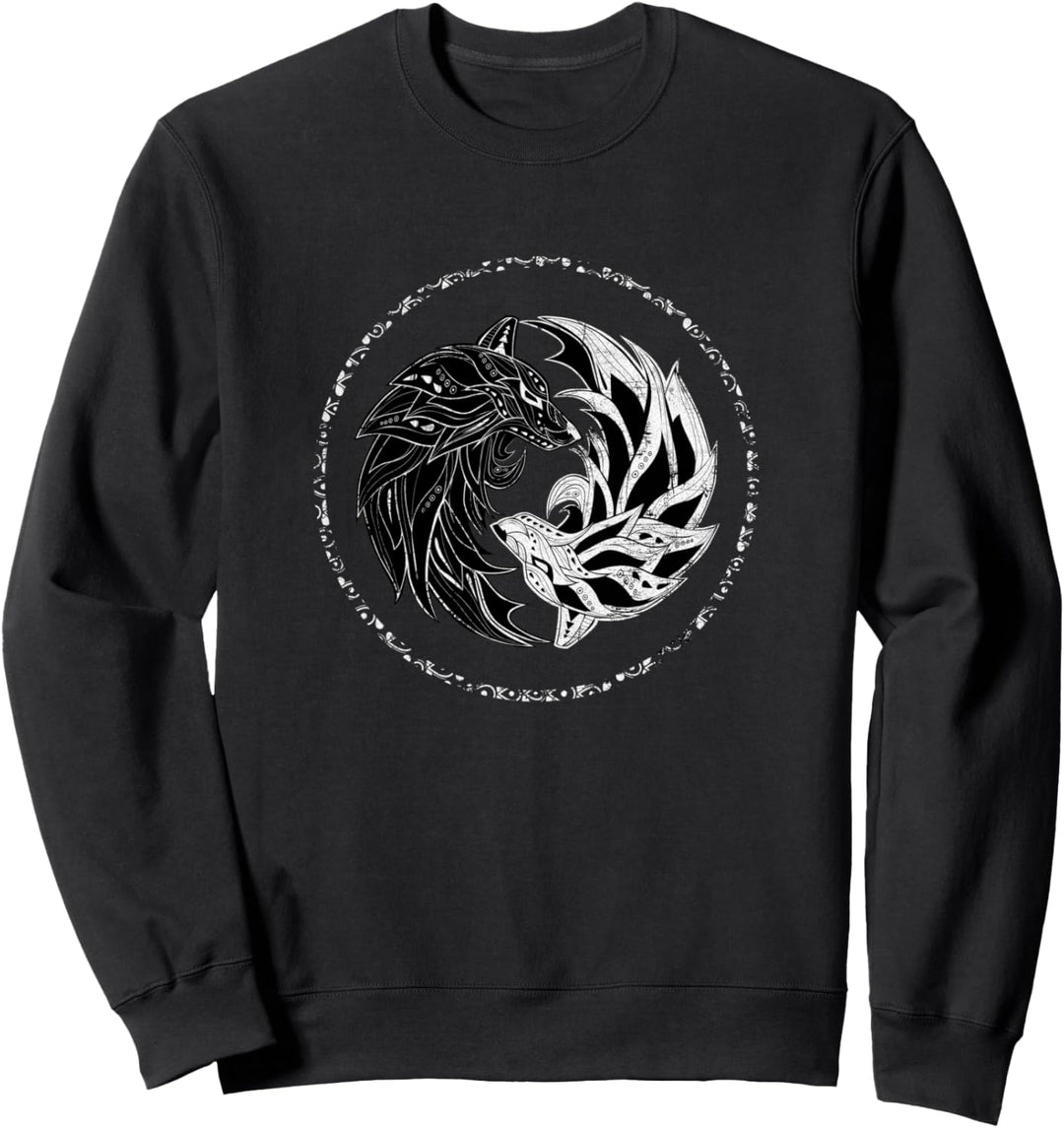 Yin Yang,Wolf,Wölfe,yinyang,Chi Gong TaiChi,Yin-Yang Bagua Sweatshirt
