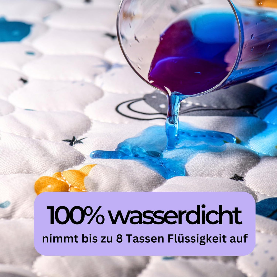 Bettunterlage wasserdicht für Kinder I Einzelbett, Kinderbett, Babybett I Atmungsaktive, waschbare M