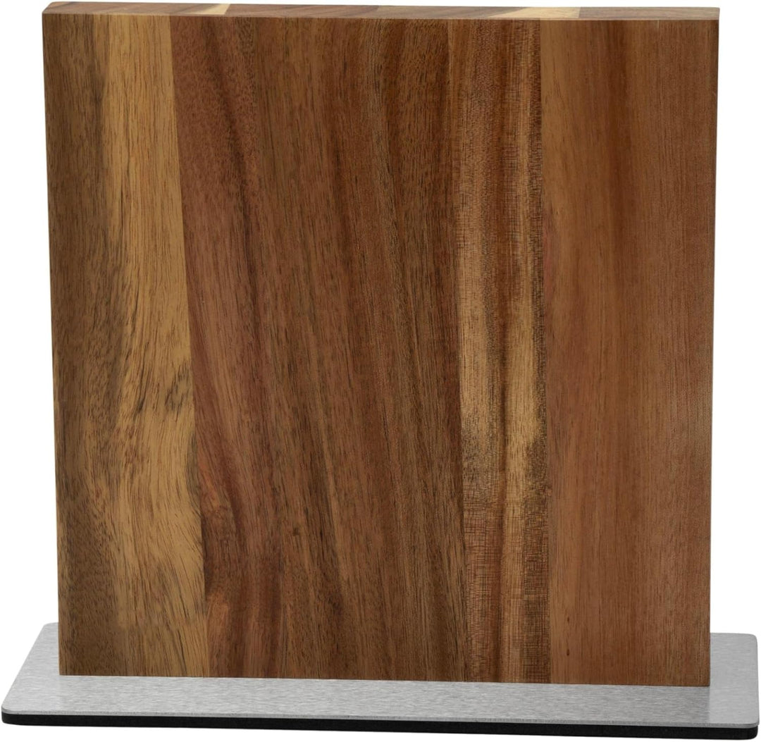 Eden Magnetic Knife Block EQB101 magnetischer Messerblock, Akazienholz mit Metallbasis, 23 x 25 cm