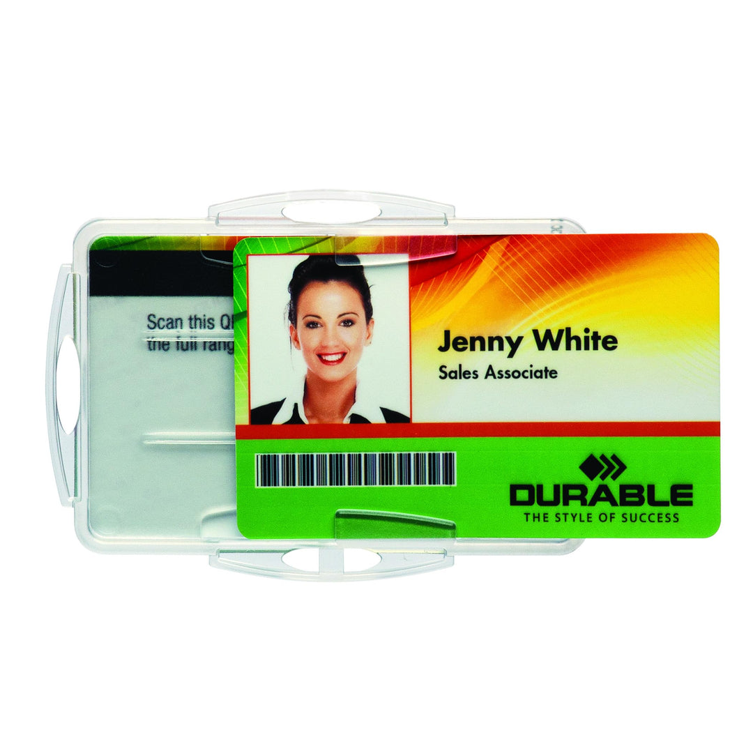Durable Ausweishalter für 2 Betriebs-/Sicherheitsausweise, im Format 54 x 85 mm, Packung à 10 Stück,