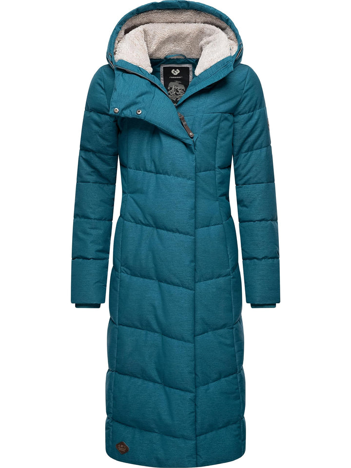 Ragwear Damen atmungsaktiver Wintermantel Warmer wasserdichter Steppmantel lang mit Kapuze Pavla Lon