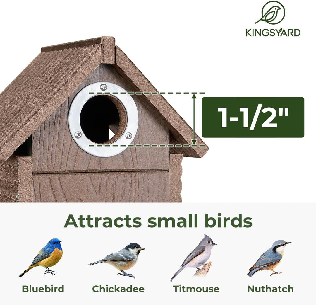 Kingsyard Vogelhaus aus Recyclingkunststoff für den Aussenbereich – Wetterfester Nistkasten mit Sich