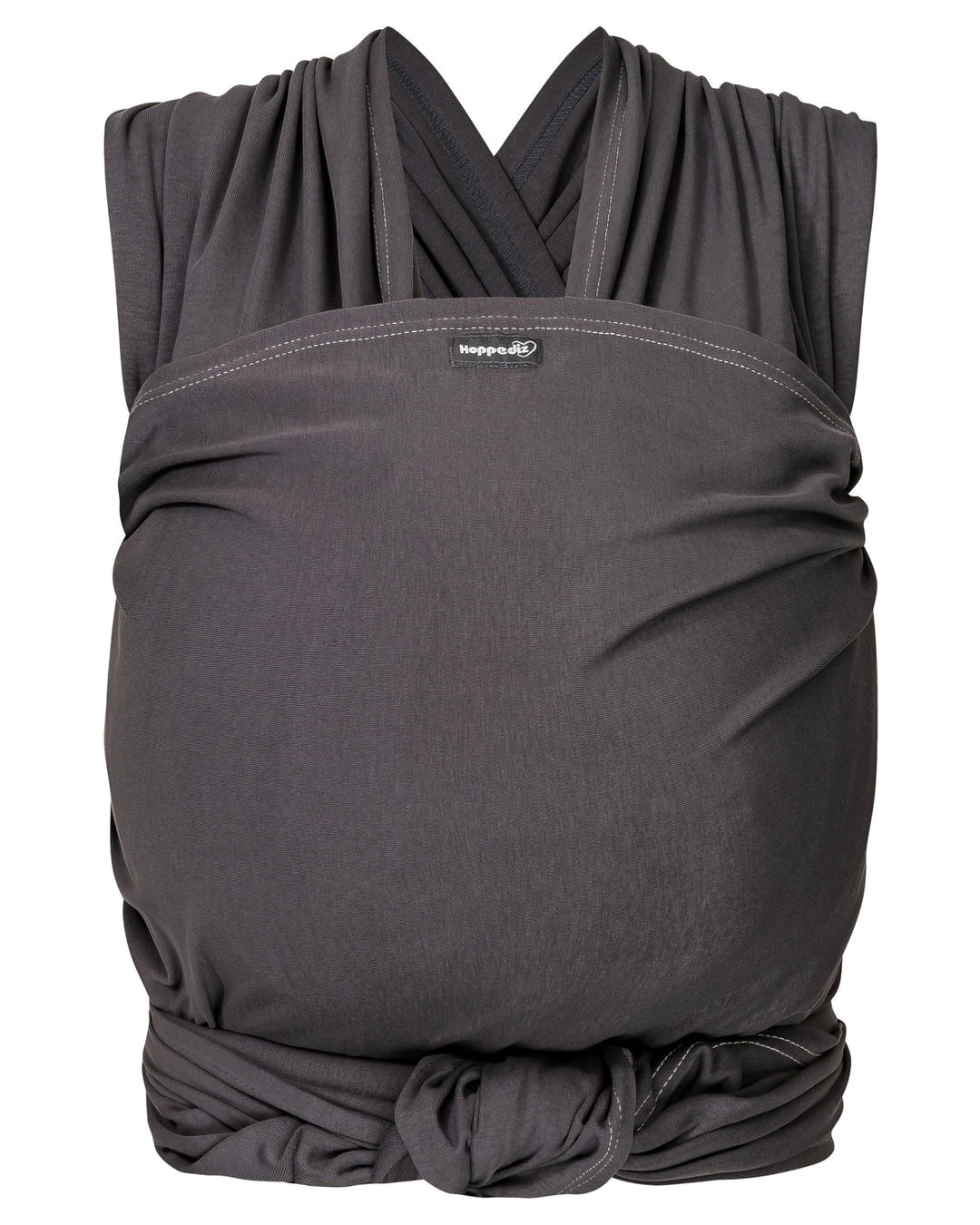 Hoppediz Elastisches Babytragetuch ab Geburt, Anthrazit 4,60 m | Ergonomisches Tragetuch für frühgeb