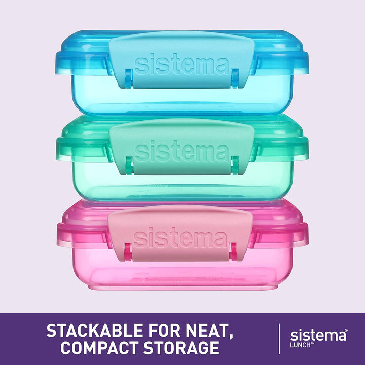 Sistema Lunch Frischhaltedose | 200 ml | kleine Snackboxen | BPA-freier Kunststoff | gemischte Farbe