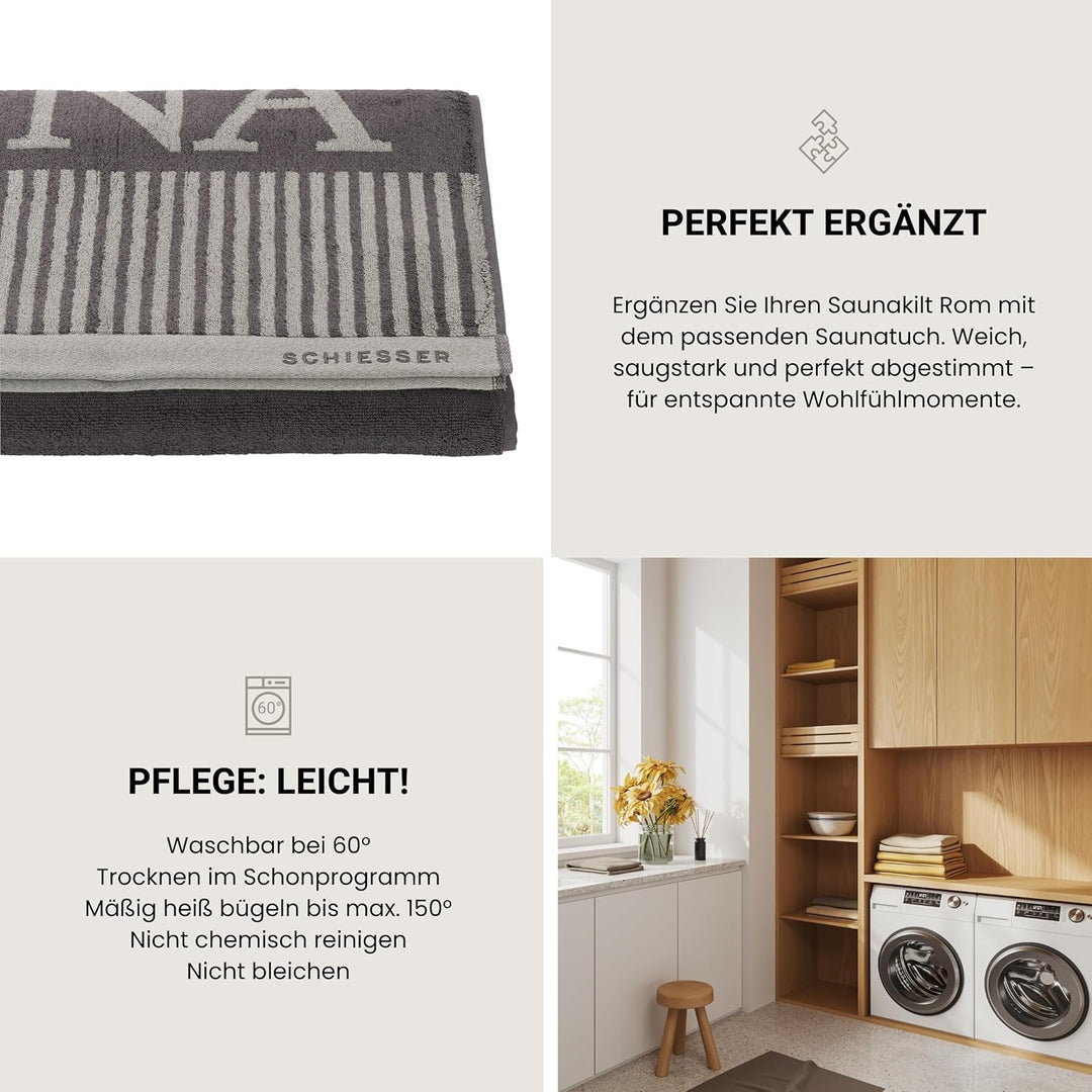 Schiesser Saunakilt Rom für Damen aus saugstarkem Baumwoll-Frottier (Grössen S - XXL), Made in Green