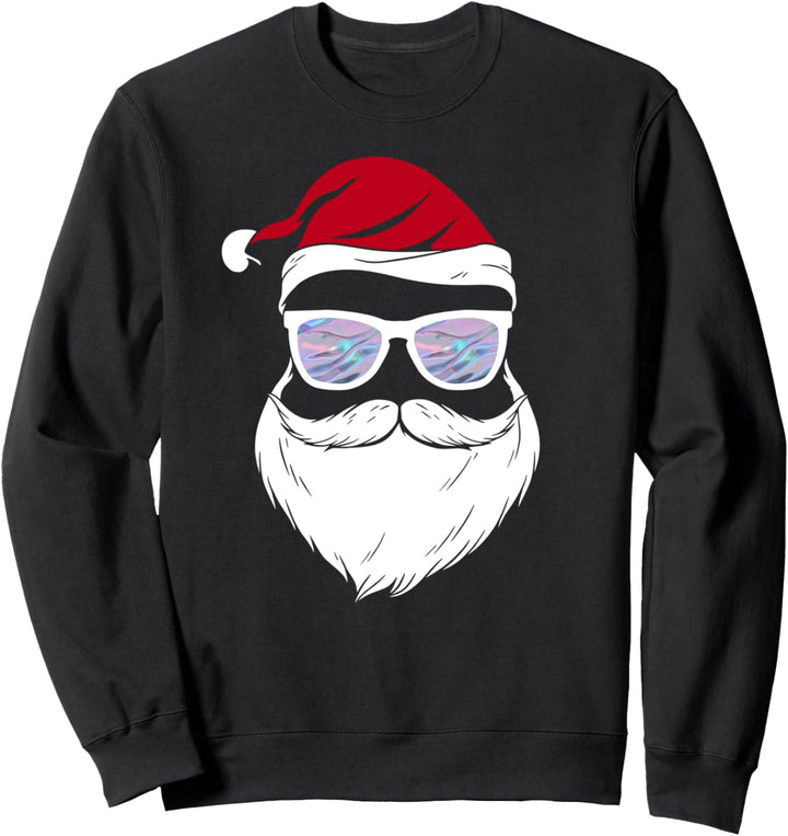 Weihnachtsmann Mütze Nikolaus Sonnenbrille Santa Sweatshirt