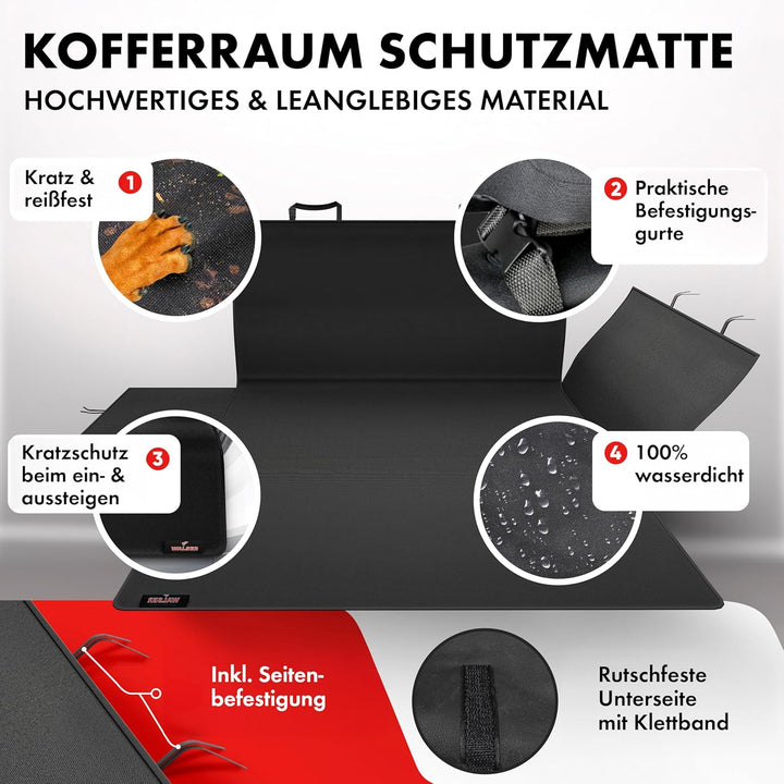 Walser Kofferraum Schutzmatte Auto Cäsar, Qualitätssieger Sehr Gut*, 100% Wasserabweisende Auto Hund