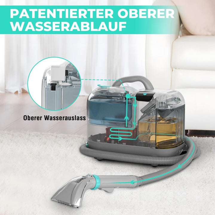 HAUSHOF Waschsauger mit Dampffunktion, StainZapper Vapo Teppichreiniger Polsterreiniger Gerät mit Wa