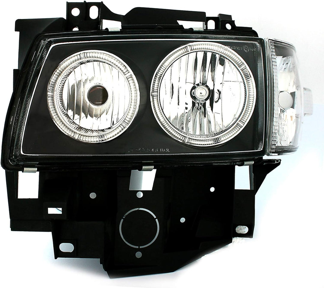 AD Tuning 960418 Angel Eyes Scheinwerfer (4-teilig), Klarglas Schwarz, Blinker