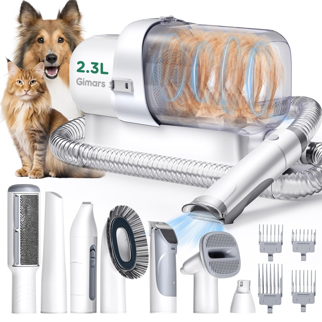 Gimars Hundeschermaschine mit Staubsauger, 2,3L Hundestaubsauger mit 12000 Pa Saugkraft, leises Sche