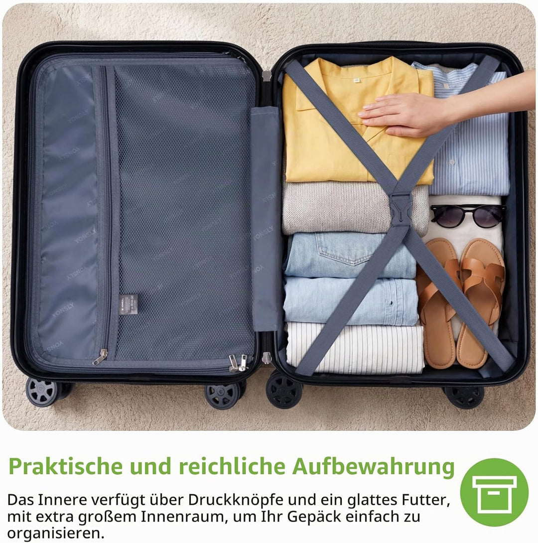 Trolley Koffer, Reisekoffer Suitcase, Rollkoffer Handgepäck, Hartschalenreisekoffer, Teleskopkoffer