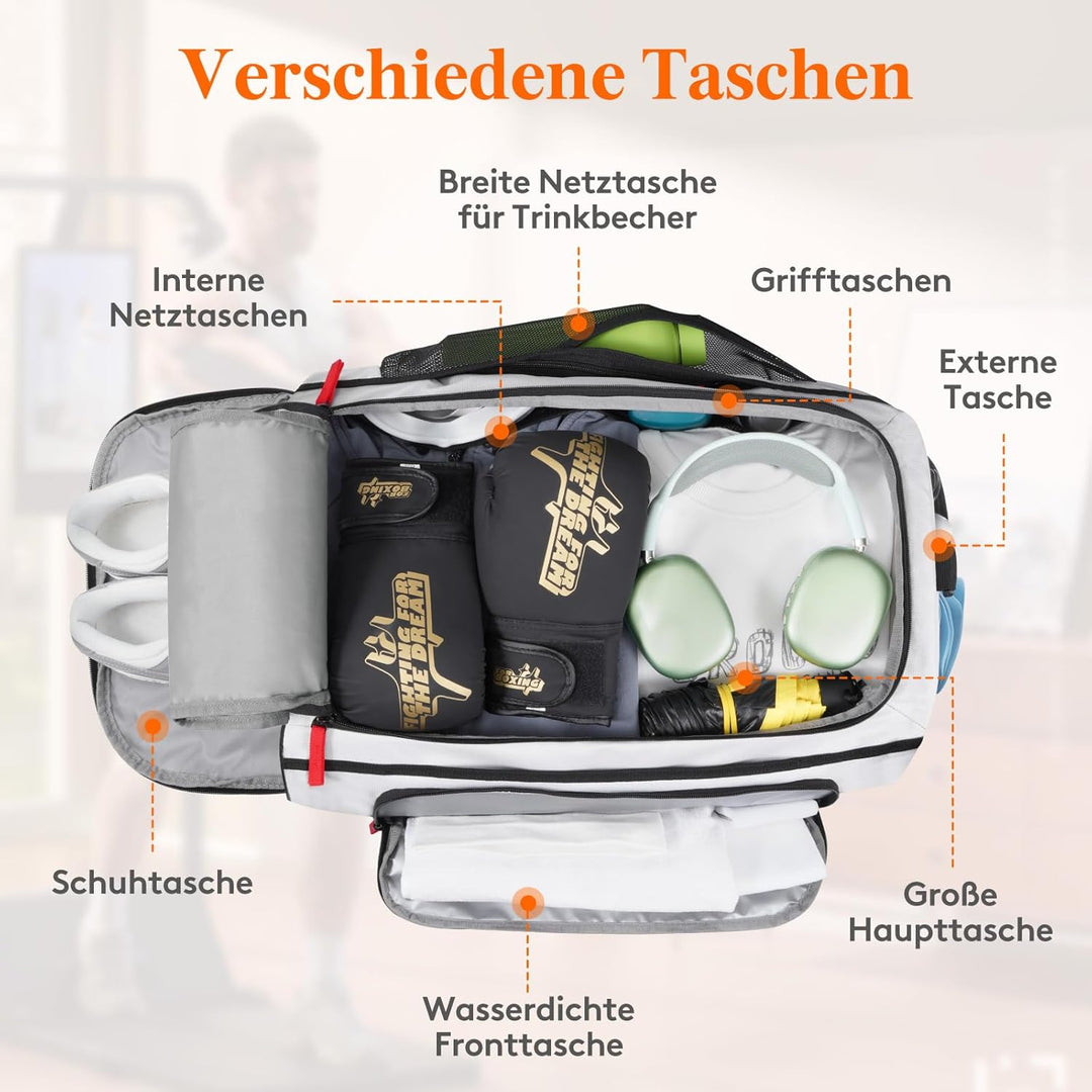 Lifewit 40L Sporttasche Herren, Reisetasche Rucksack mit Schuhfach und Nassfach, Gym Tasche, Wasserd