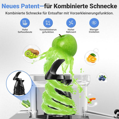 Slow Juicer-AOBOSI 250 W Entsafter- Entsafter gemüse und obst testsieger mit 103 MM Einfüllschacht u