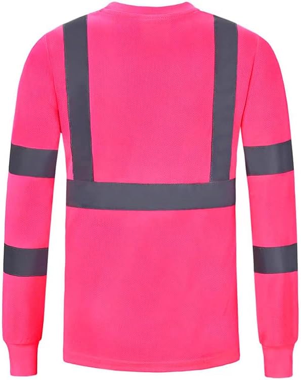 Warnschutz Shirt Langarm warn t Shirts Warnschutz Arbeitskleidung Eu-rosa-langarm L, Eu-rosa-langarm