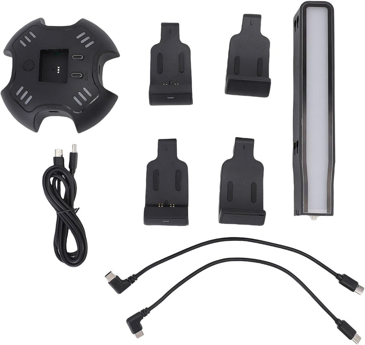 Controller-Ladegerät-Halterung mit 9 RGB-Lichtmodi für Gamer-Desktop, USB-Port-Headset-Ständer, Kabe