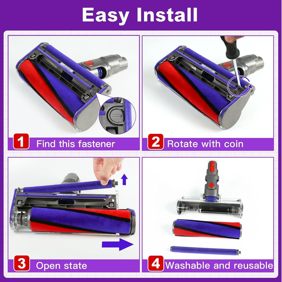 Softwalze Bodendüse Zubehör für Dyson V7 V8 V10 V11 V15 SV10 SV11 SV12 SV14 SV15 SV22 Staubsauger, E
